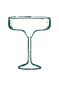 Teal Handdrawn Glass Icon