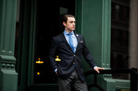 Man wearing a custom-tailored suit from Privilege Clothing.