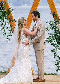wedding couple altar