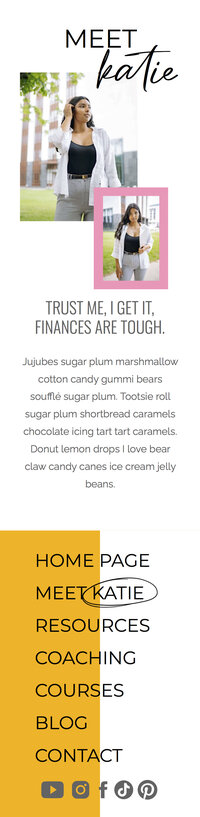long screenshot of a website that the designer made