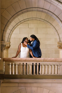 Bride and groom share a kiss after wedding in lancaster pa