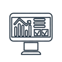 Icon of a data dashboard, symbolizing access to StrideHer’s best running data