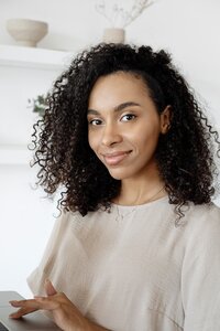 Stylish young woman with laptop