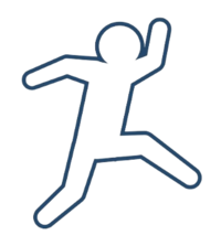 vector illustration of a person jumping pictogram outline; djvstock