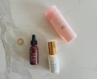 three beauty products on a counter