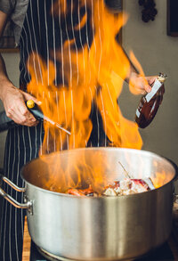 Cooking in Copenhagen with fire