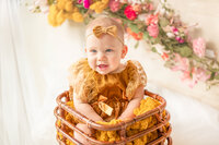 milestone baby girl sitting photography