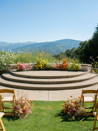 holman ranch brightly colored wedding ceremony