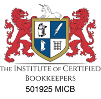 Institute of certified bookkeepers logo and Brooke's membership number.