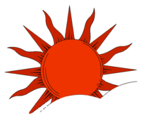 Soleil rouge élément du logo Kamescop.