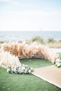 Outdoor wedding Ceremony of pampas grass