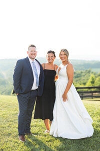 Eleanor Stenner with bride and groom at Birmingham wedding 