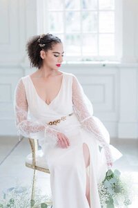 Charleston bridal designer collection with lace long sleeves