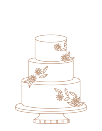 large three tier custom cake icon
