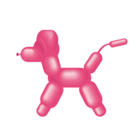 Roze ballonnen hond