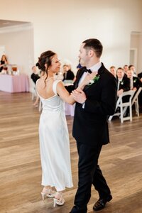 First dance of married couple in their wedding