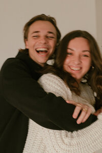 owners of lanier and company laughing during headshot sessions
