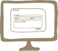 A computer, where you can fill out our contact form to learn more and to talk about the project you need help on.