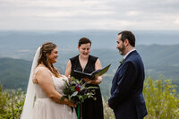 A couple during their ceremony at Jewell Hollow in Shenandoah. Shenandoah Elopement Photographer