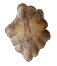 Carved Mango Wood Scalloped Bowl