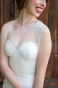 corset mermaid wedding dress with one shoulder strap