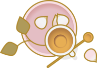 Tea and leaves icon
