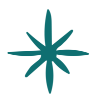 Graphic of a Retro Star in Teal