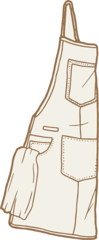 hand illustrated apron