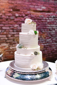 Winter Wonderland Rustic Wedding.  White Wedding Cake. Armature Works Weddings. Tampa Wedding Planners. Tampa Wedding Photographer. Beautiful Cake.