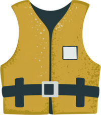 A yellow pfd clipart like graphic