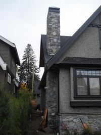 stone veneer over chimney