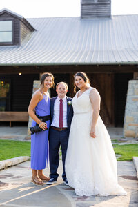Eleanor Stenner with bride and groom at Birmingham wedding 