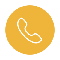 white and yellow phone icon