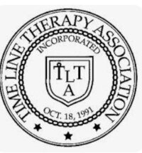 Black and white logo of time line therapy association 