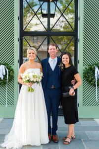 Eleanor Stenner with bride and groom at Birmingham wedding 