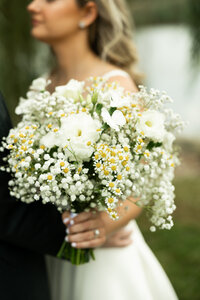bouquet detail photo at fall wedding White Birch Barn Medina, Ohio
