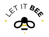 Playful black and yellow logo with a stylized bee and curved text reading “Let It Bee.”