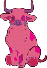 mahal's modo logo icon: Modo, a pink bull