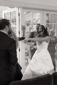 candid moment of couple dancing at wedding reception in nashville