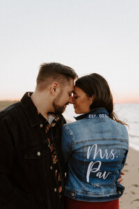 couple embracing on beach