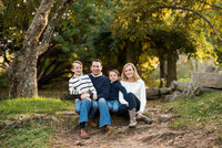 Fall family portrait on stone steps