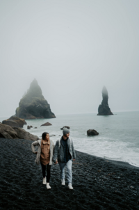 couple walking on beach