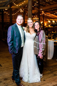 Eleanor Stenner with bride and groom at Birmingham wedding 