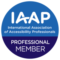 IAAP International Association of Accessibility Professionals- Professional Member badge