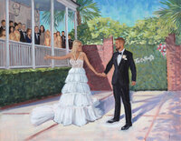 Live Wedding Painter Charleston at Lowndes Grove by Ben Keys Fine Art Studio