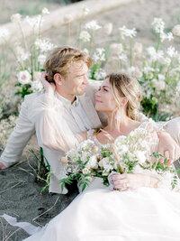 Romantic and airy beach side micro wedding, featured on the Bronte Bride Blog.