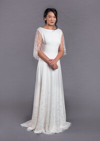 Edith Elan - detachable beaded bridal cape