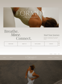 brand and website design for yoga fitness coach, pilates, health and wellness brand