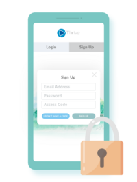 Thrive app graphic with padlock