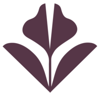 Purple flower blooming icon.